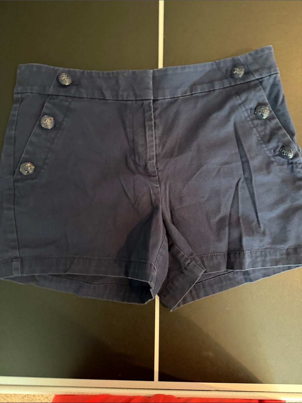 Loft Women’s Navy Button-Accent Shorts-4